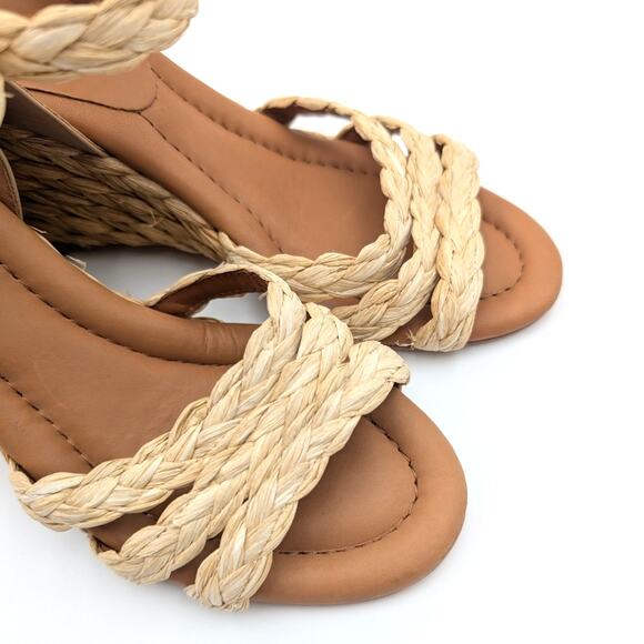 Andre Assous Milena Wedge Sandal Open Toe Women's Natural Size US6.5 EU37 - Picture 10 of 12